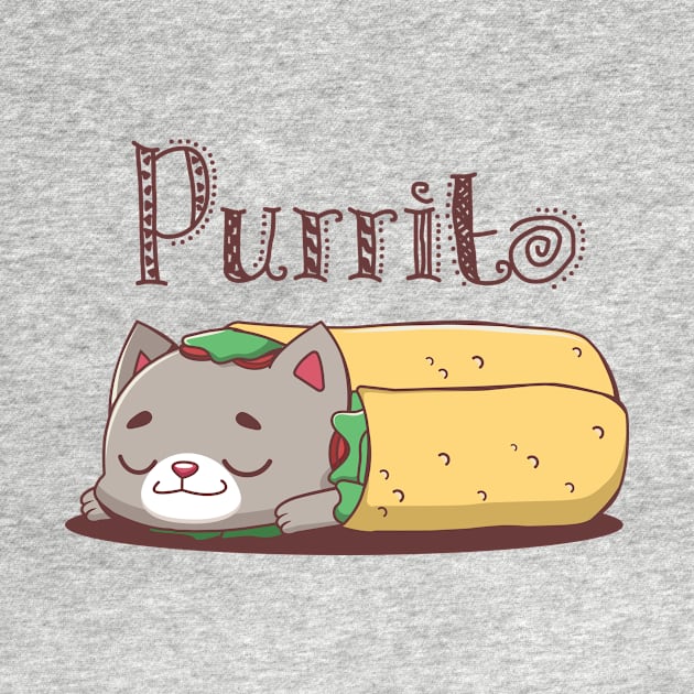 Purrito pun design by GazingNeko